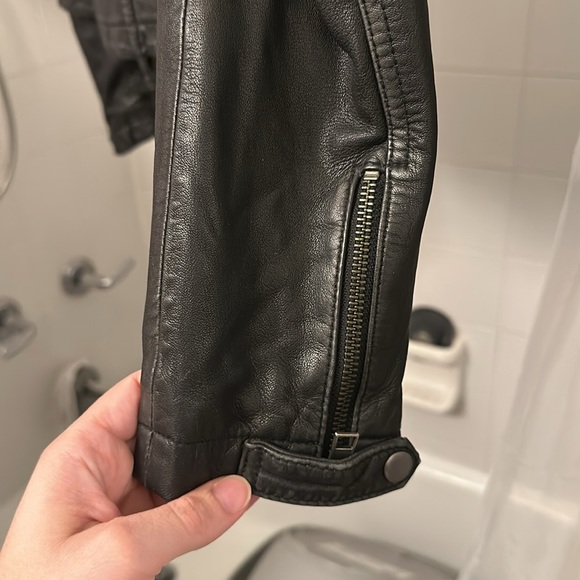 AllSaints cargo leather distress jacket US 4 UK 8 - Picture 2 of 4